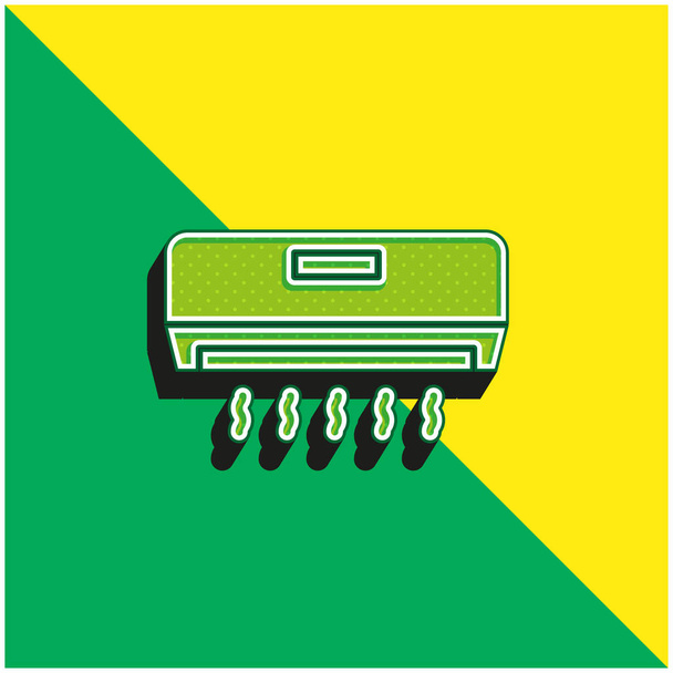 Κλιματιστικό Πράσινο και κίτρινο σύγχρονο 3d διάνυσμα εικονίδιο λογότυπο - Διάνυσμα, εικόνα