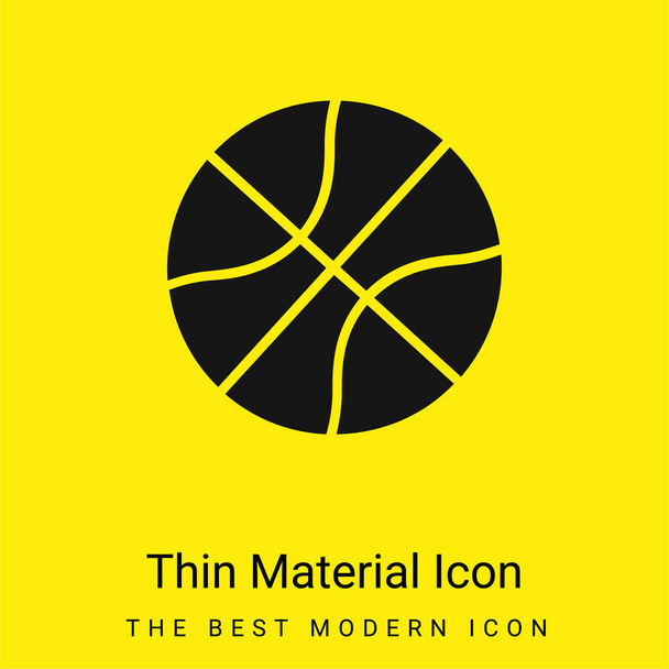 Basketball Silhouette minimal bright yellow material icon - Vector, Image
