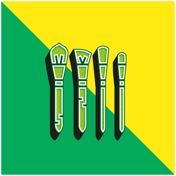 Blush Πράσινο και κίτρινο σύγχρονο 3d διάνυσμα εικονίδιο λογότυπο - Διάνυσμα, εικόνα