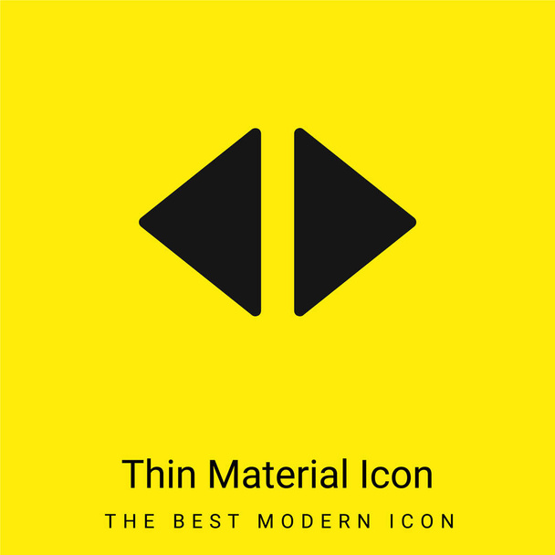 Nyíl jobb és bal töltött háromszögek minimális világos sárga anyag ikon - Vektor, kép