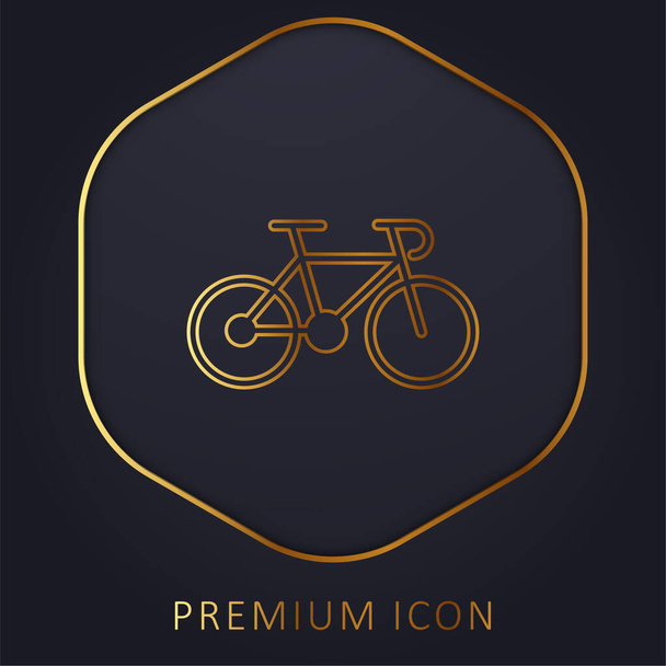 Vélo d'une ligne d'or Gymnaste logo premium ou icône - Vecteur, image