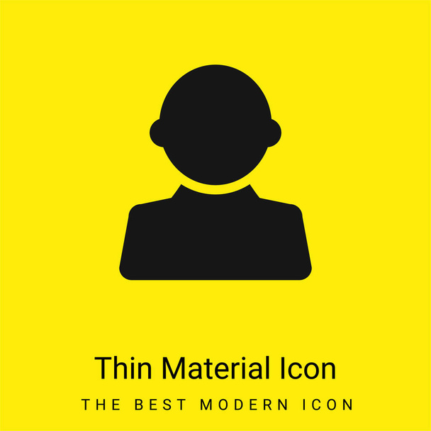 Musta käyttäjä Mies Shape minimaalinen kirkkaan keltainen materiaali kuvake - Vektori, kuva