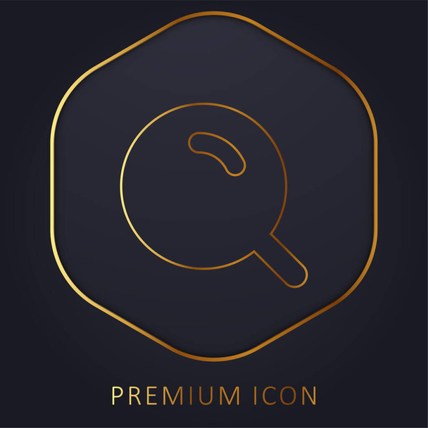 Gran lupa con el logotipo de la línea de oro Shine premium o icono - Vector, imagen