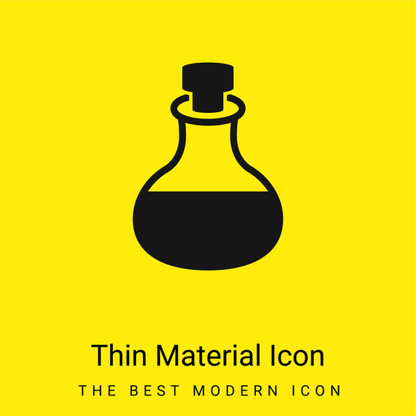 Láhev skla s masážním olejem aromaterapie pro lázně minimální jasně žlutý materiál ikona - Vektor, obrázek