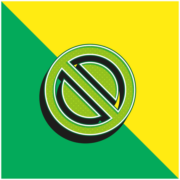 Banido Verde e amarelo moderno logotipo vetor 3d ícone - Vetor, Imagem