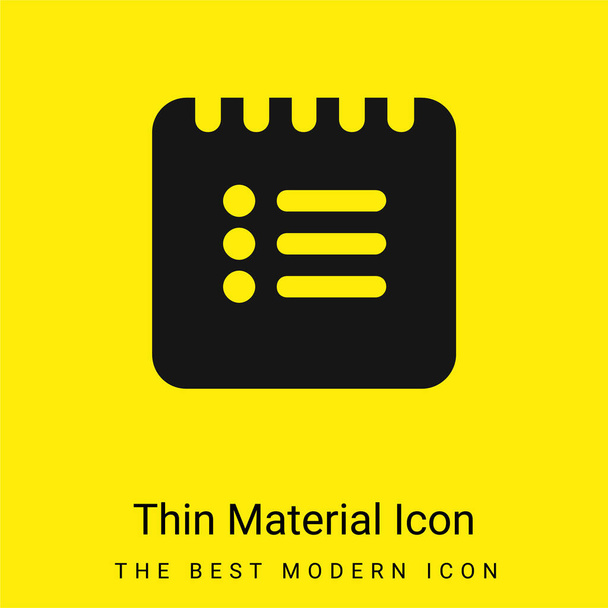 Lista negra Interfaz cuadrada Símbolo mínimo material amarillo brillante icono - Vector, imagen