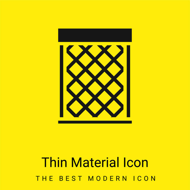 Papelera icono de material amarillo brillante mínimo - Vector, imagen