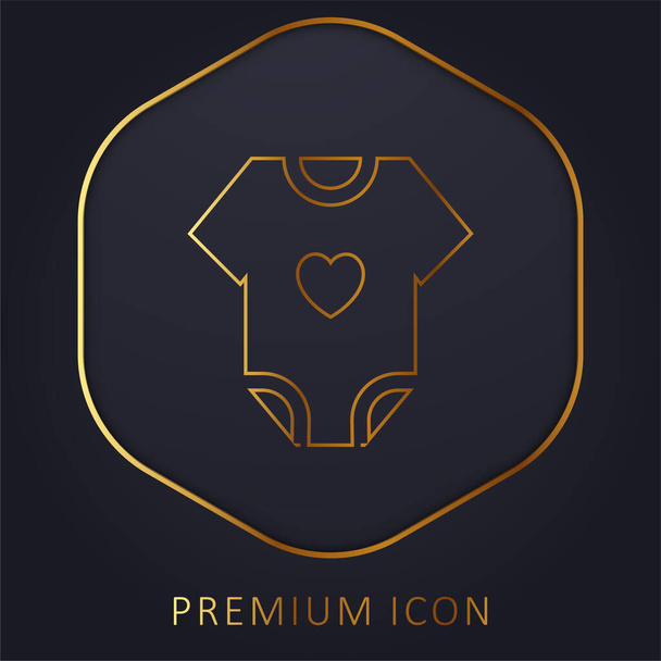 Baby gouden lijn premium logo of pictogram - Vector, afbeelding