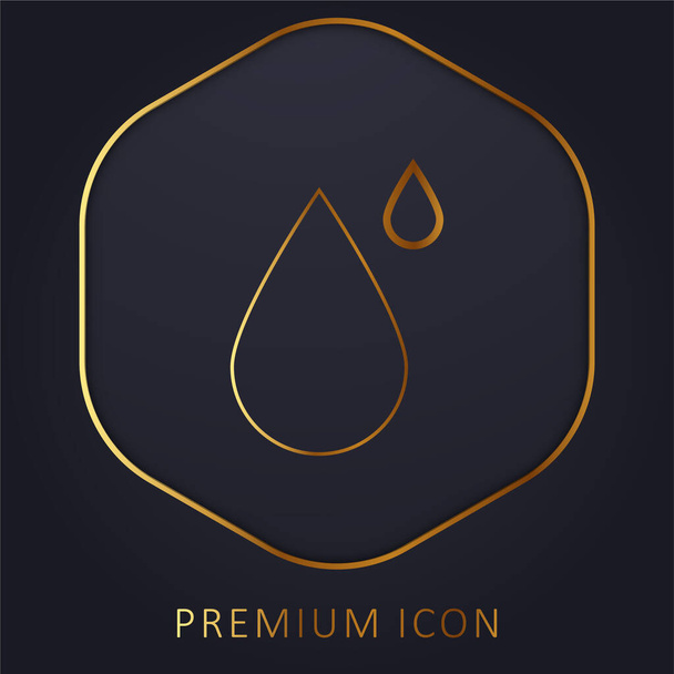 Grote en kleine druppels gouden lijn premium logo of pictogram - Vector, afbeelding
