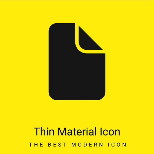 Página en blanco mínimo icono de material amarillo brillante - Vector, imagen