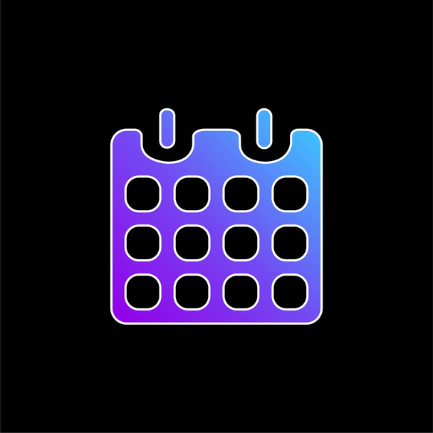Black Paper Calendar With Spring blue gradient vector icon - Vector, Image