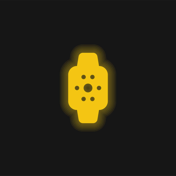 Apple Watch sárga izzó neon ikon - Vektor, kép