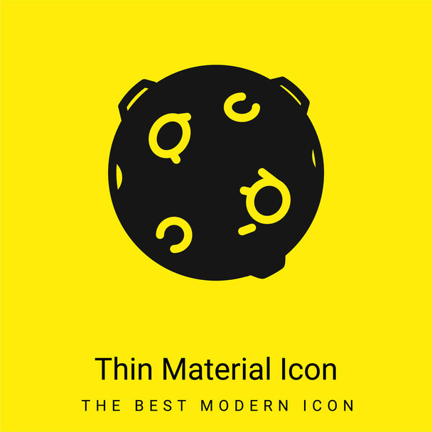 最小限の明るい黄色の材料アイコンとブラックボールサークル - ベクター画像