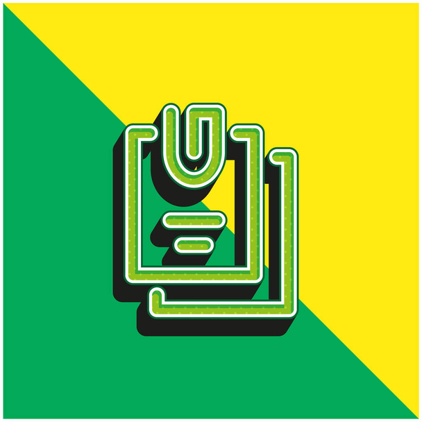File allegati Logo icona vettoriale 3d moderna verde e gialla - Vettoriali, immagini