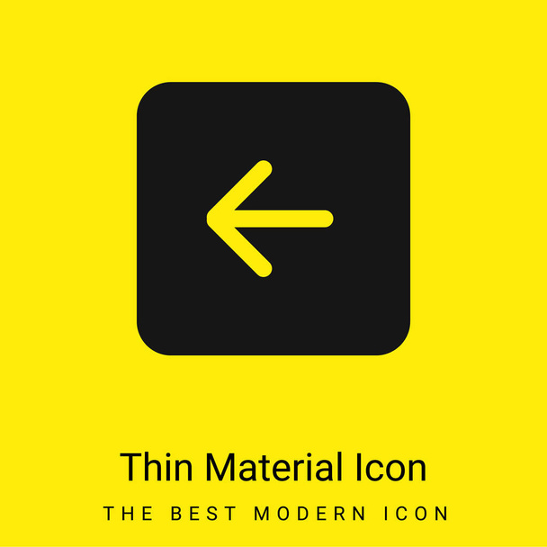 Back Black Square Interface Button Symbol minimal bright yellow material icon - Vector, Image