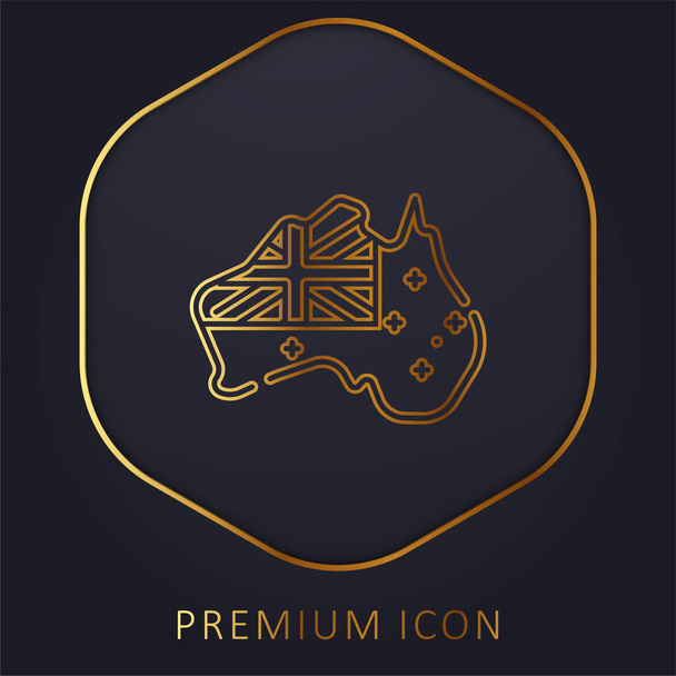 Australia línea de oro logotipo premium o icono - Vector, Imagen