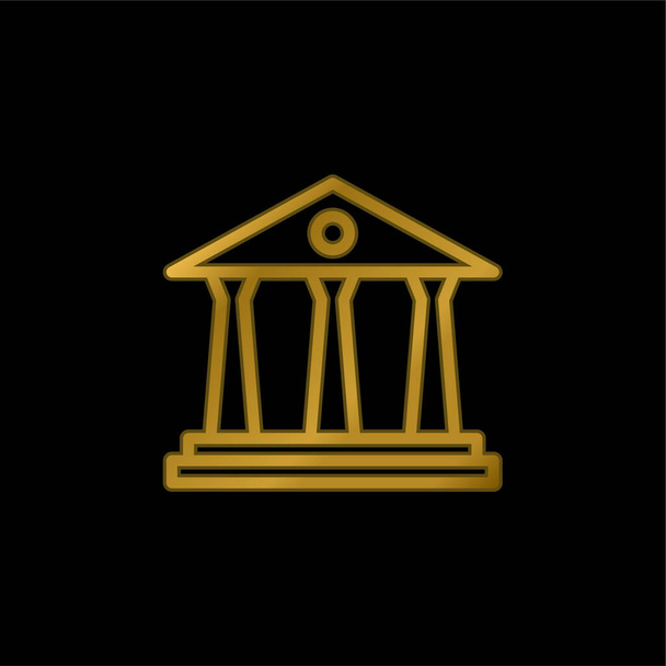 Bankovní pozlacená kovová ikona nebo vektor loga - Vektor, obrázek