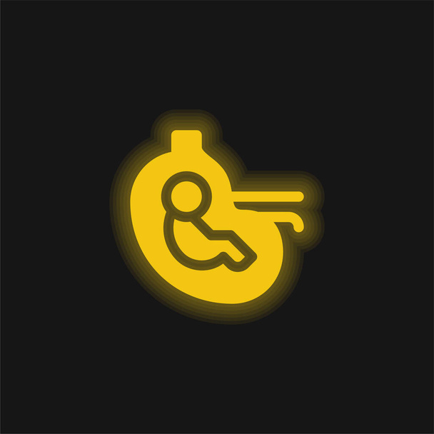 Baba sárga izzó neon ikon - Vektor, kép