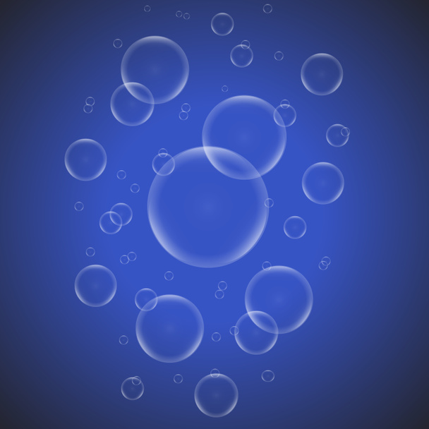 bolhas de sabão em um fundo azul - Foto, Imagem