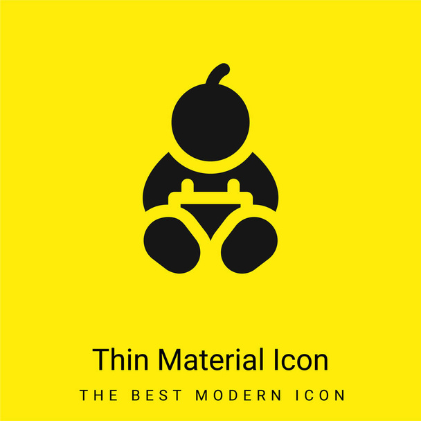 Baby Boy minimalny jasnożółty materiał ikona - Wektor, obraz