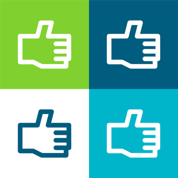 Approve Flat four color minimal icon set - Vector, Image