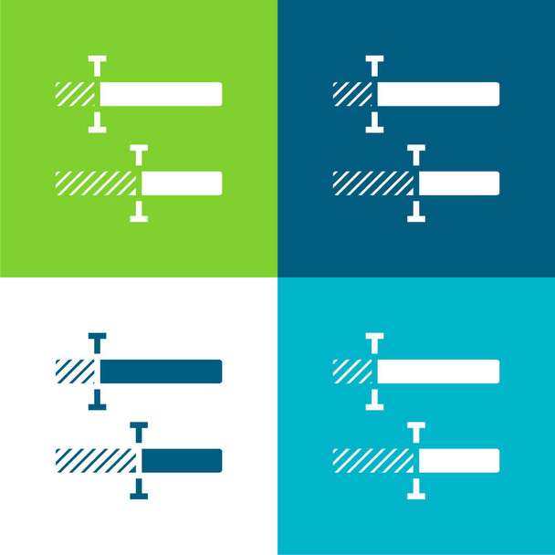 Diagramme à barres Ensemble d'icônes minimal plat quatre couleurs - Vecteur, image