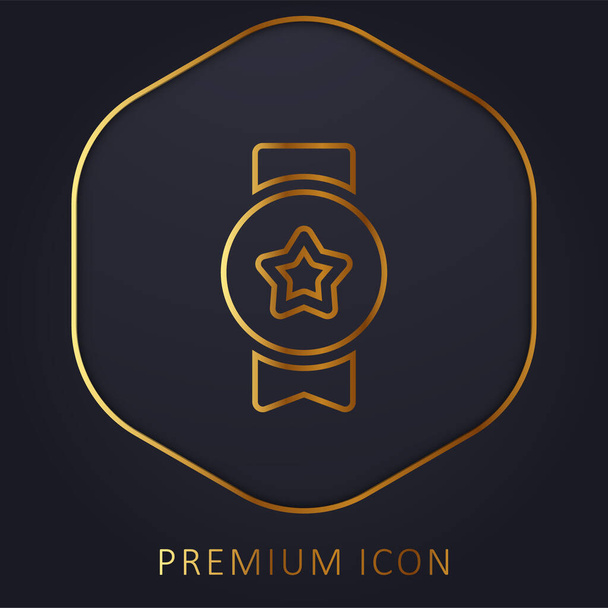 Награда Золотая линия премиум логотип или значок - Вектор,изображение