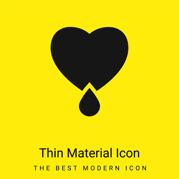Saignement Coeur minimal jaune vif icône matérielle - Vecteur, image