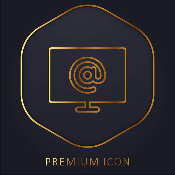 Na złotej linii logo premium lub ikona - Wektor, obraz