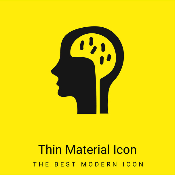 Aivot minimaalinen kirkkaan keltainen materiaali kuvake - Vektori, kuva