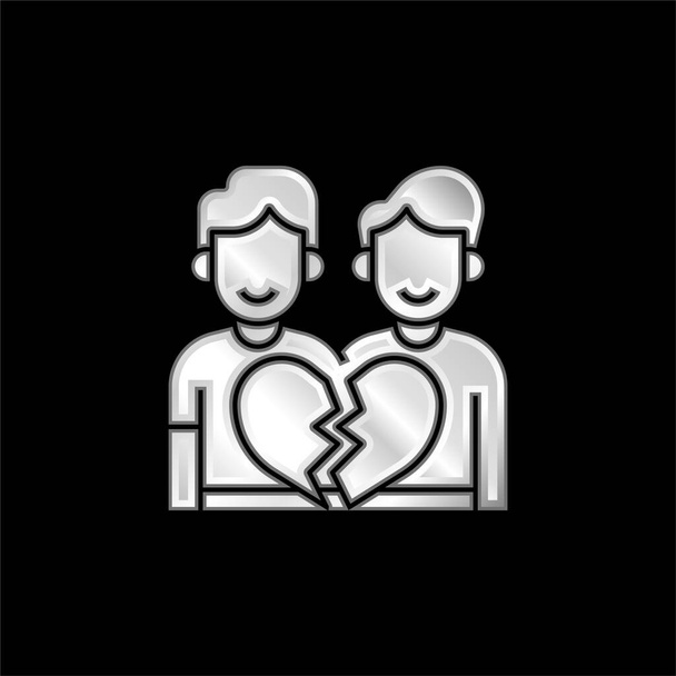 Icône métallique argentée anti-gay - Vecteur, image