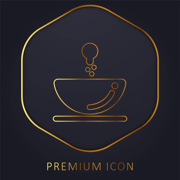 Łazienka Zlewozmywak Złota linia logo premium lub ikona - Wektor, obraz