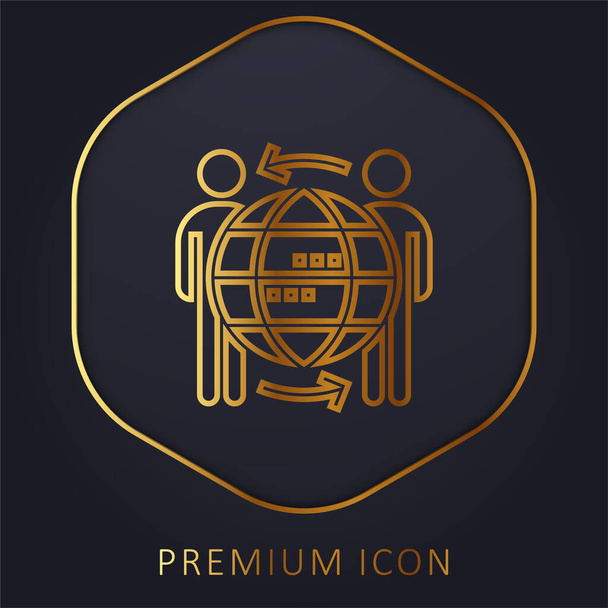 B2b goldene Linie Premium-Logo oder Symbol - Vektor, Bild