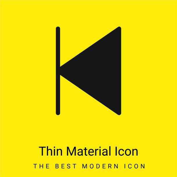 Atrás icono de material amarillo brillante mínimo - Vector, Imagen