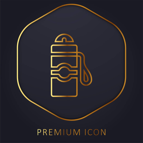 Логотип или иконка золотой линии бутылки - Вектор,изображение