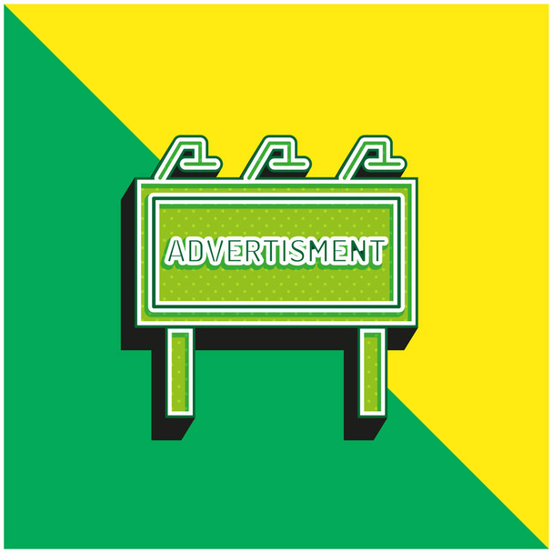 Ads Zelená a žlutá moderní 3D vektorové logo ikony - Vektor, obrázek