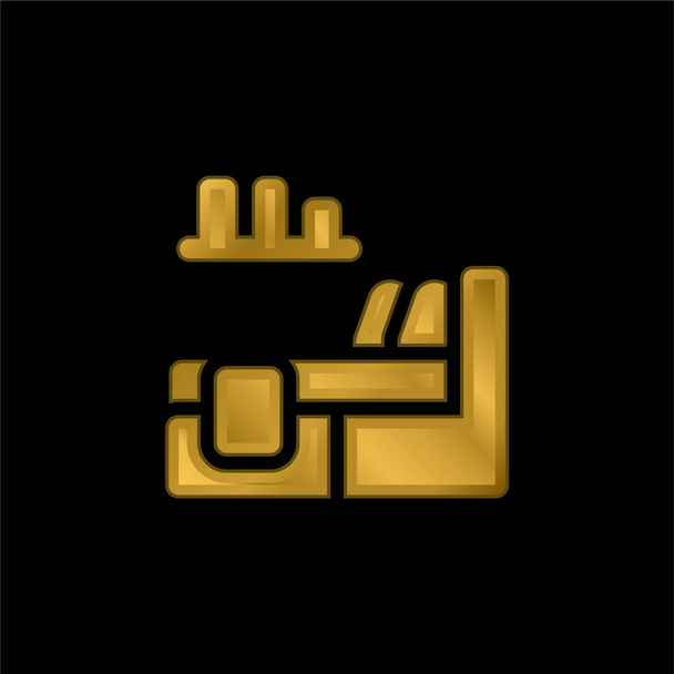 Bedgold plated metalic icoon of logo vector - Vector, afbeelding