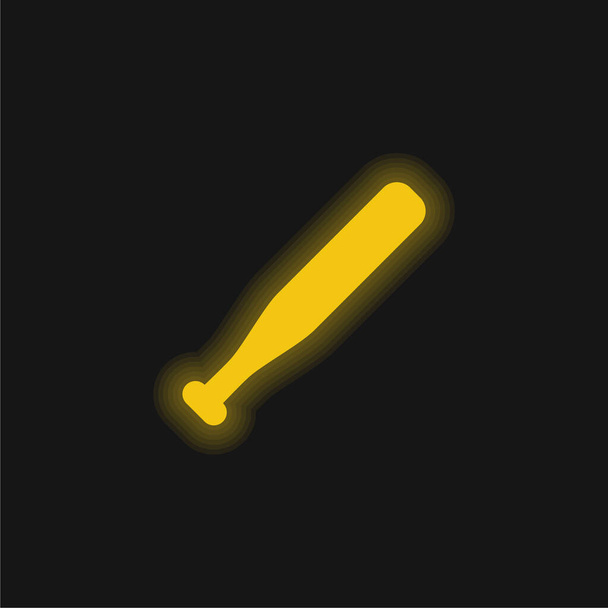 Icône néon jaune chauve-souris - Vecteur, image