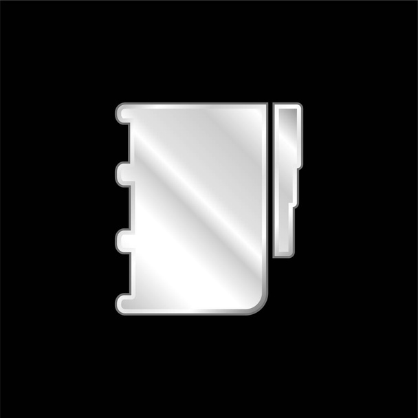 Повестка дня с серебряными закладками металлический значок - Вектор,изображение