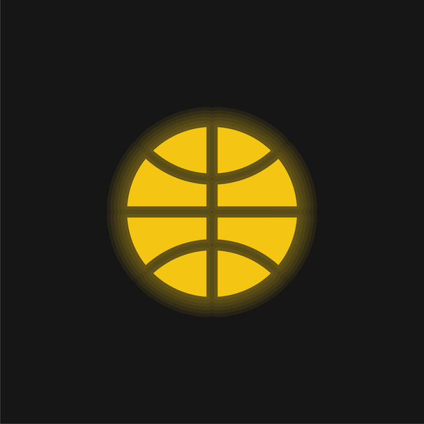 Баскетбол жовтий сяючий неоновий значок
 - Вектор, зображення