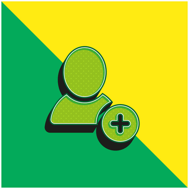 Lisää User Green ja keltainen moderni 3d vektori kuvake logo - Vektori, kuva