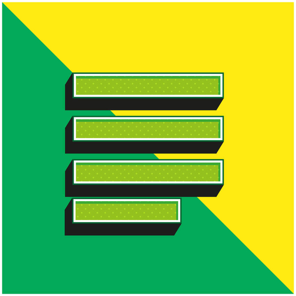 Grünes und gelbes modernes 3D-Vektorsymbol-Logo ausrichten - Vektor, Bild