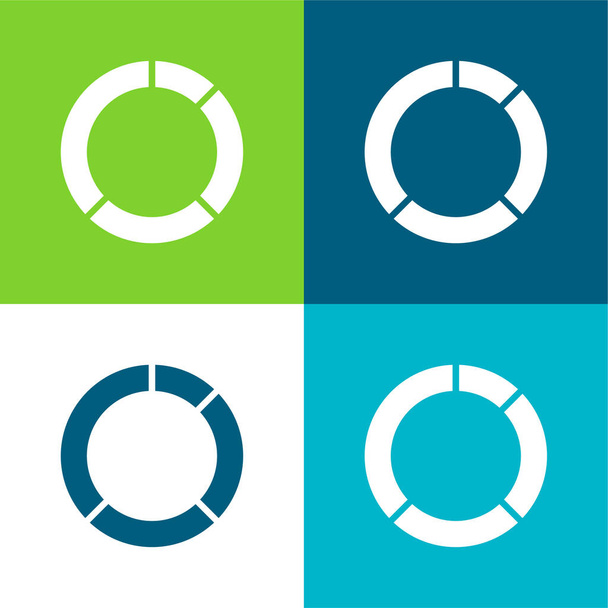 Conjunto de ícones mínimos de quatro cores planas - Vetor, Imagem