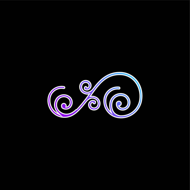 Asymmetrical Floral Design Of Spirals blue gradient vector icon - Vector, Image