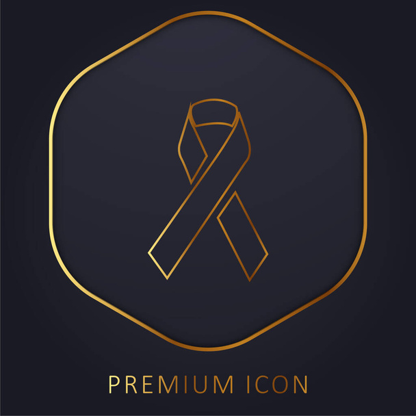 Ευαισθητοποίηση Ribbon χρυσή γραμμή πριμοδότηση λογότυπο ή εικονίδιο - Διάνυσμα, εικόνα
