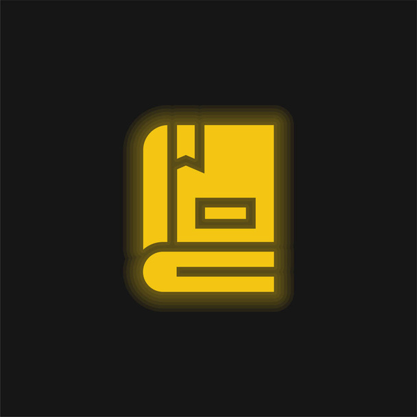 黄色の輝くネオンアイコンの本 - ベクター画像