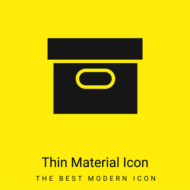 Laatikko Katettu minimaalinen kirkkaan keltainen materiaali kuvake - Vektori, kuva