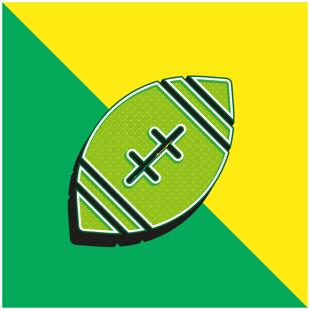 アメリカンフットボールグリーンと黄色のモダンな3Dベクトルアイコンのロゴ - ベクター画像