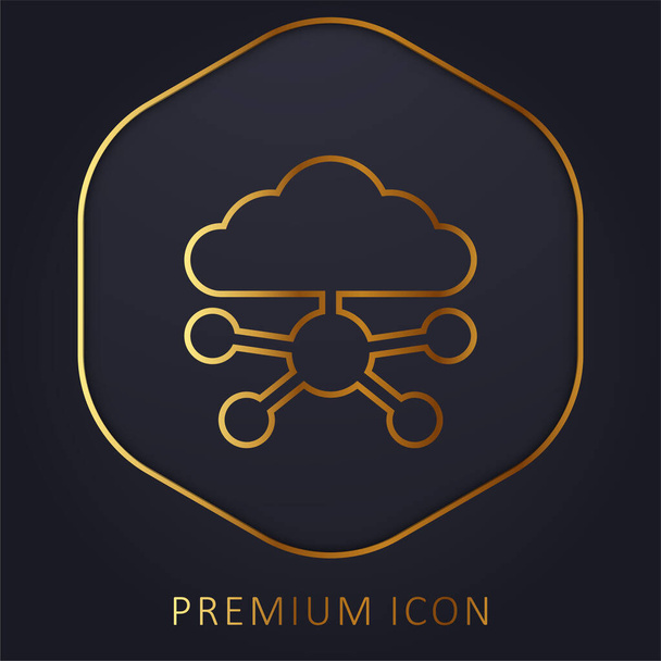 Big Data linea dorata logo premium o icona - Vettoriali, immagini