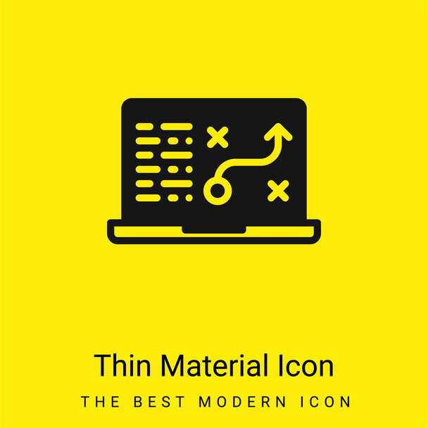 Ícone de material amarelo brilhante mínimo de análise - Vetor, Imagem